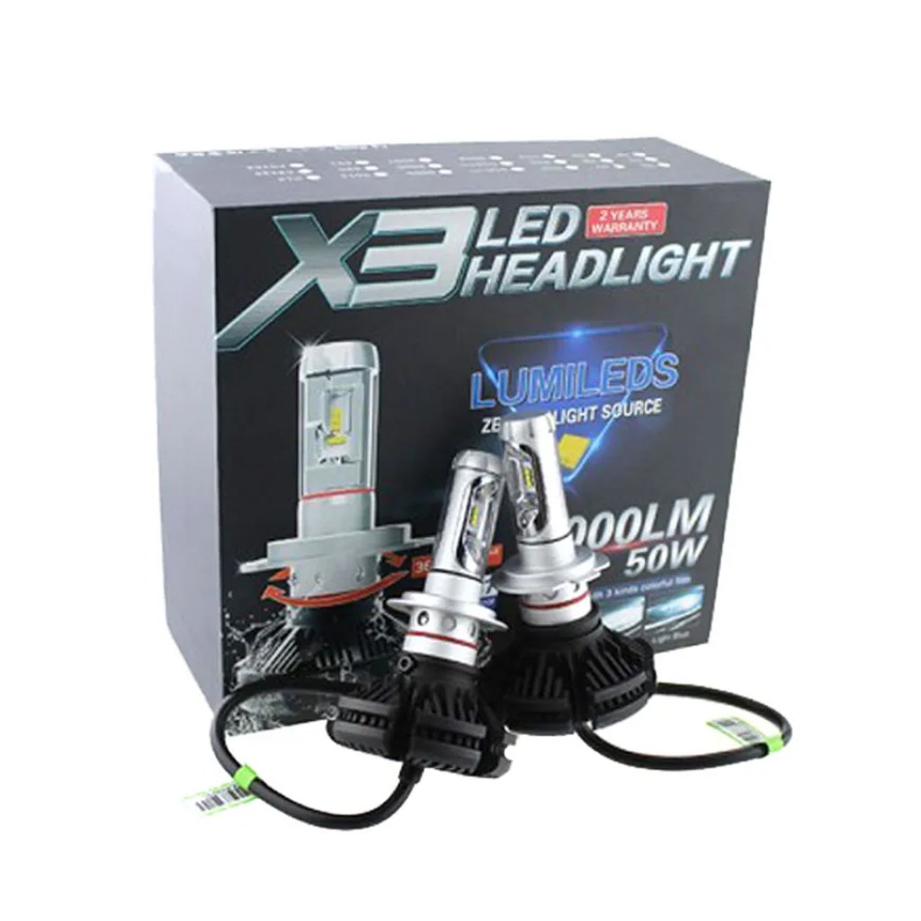 Σετ 2 τεμαχίων Λάμπες X3 LED HEADLIGHT H7, 25W, DC9-32V, 6000LM